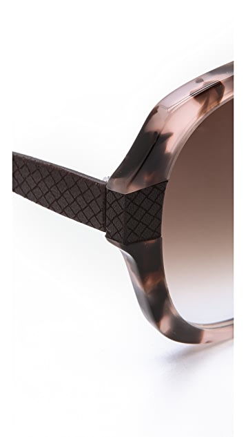 Bottega Veneta Special Fit 皮革几何太阳镜 SHOPBOP 新品促销5折起
